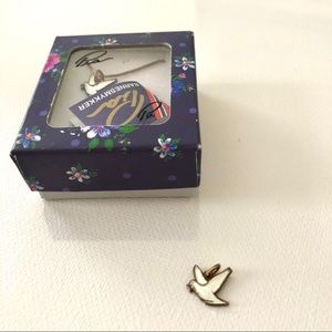 Norwegian White Dove Pendant Gold Necklace Norsk